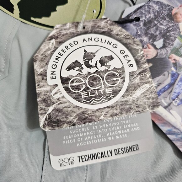 EAG Elite Mens Button Down Fishing Shirt Vented Back Size XL Gray Mossy Oak - Picture 13 of 16